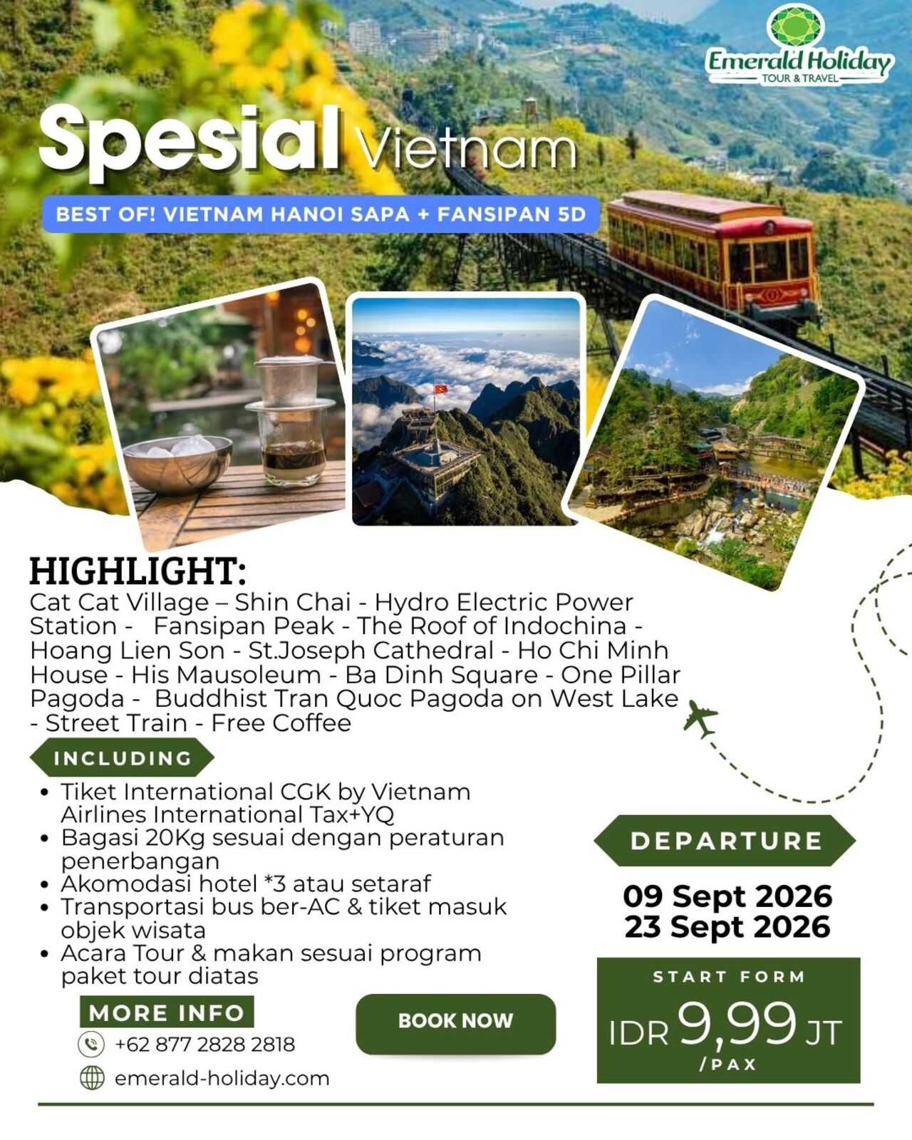 BEST OF VIETNAM HANOI SAPA FANSIPAN 5D 9 -23 SEPT 26